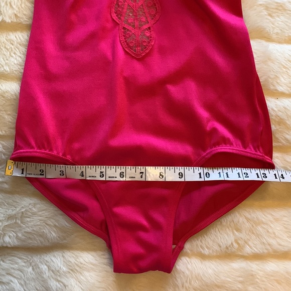 Vintage 70s 80s Striking hot pink Fuschia backless one piece swimsuit b cup - Picture 14 of 15